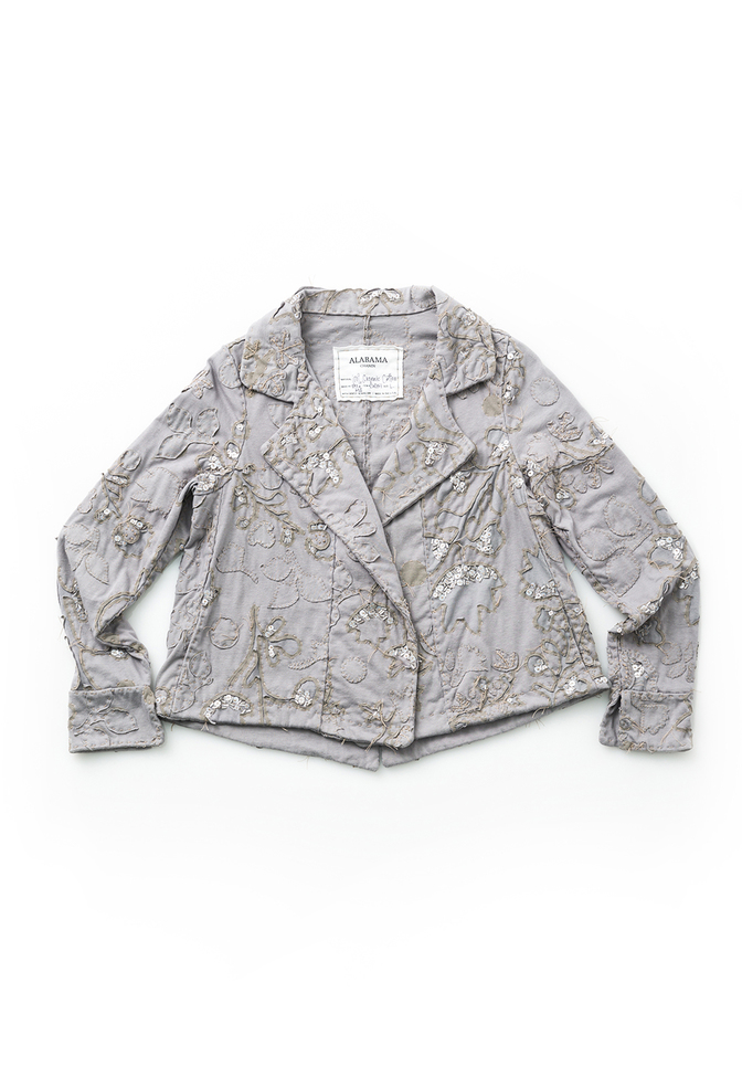 Alabama chanin floral double breasted cardigan 1