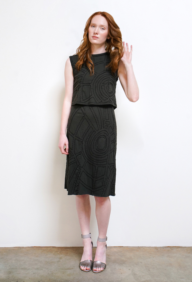 Alabama chanin organic cotton a line andy skirt 1
