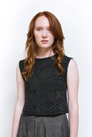 Alabama chanin organic handcrafted cropped chloe top 2