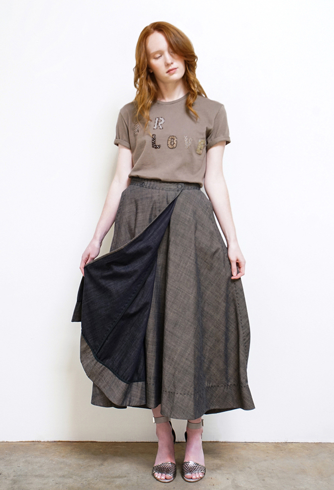 Alabama chanin chambray organic handsewn leighton full skirt 1