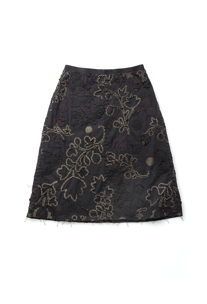 Alabama chanin hand embroidered elastic waist skirt 2
