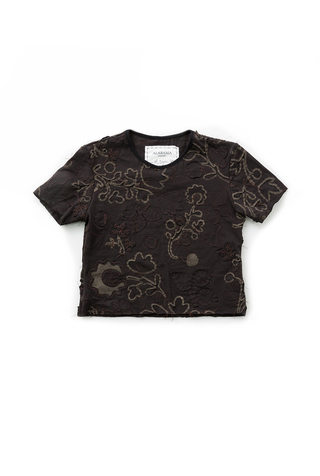Alabama chanin hand embroidered floral crop top 3